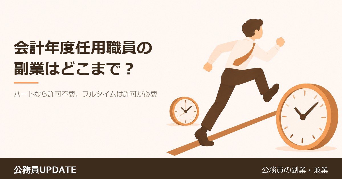 会計年度任用職員の副業はどこまでOK？パートタイムなら許可はいらない理由を条文で確かめる のアイキャッチ画像